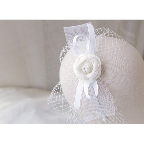 Gorgeous Mesh Veil Hair Bands White - Picture 1 of 3